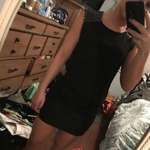 bebe black studded dress